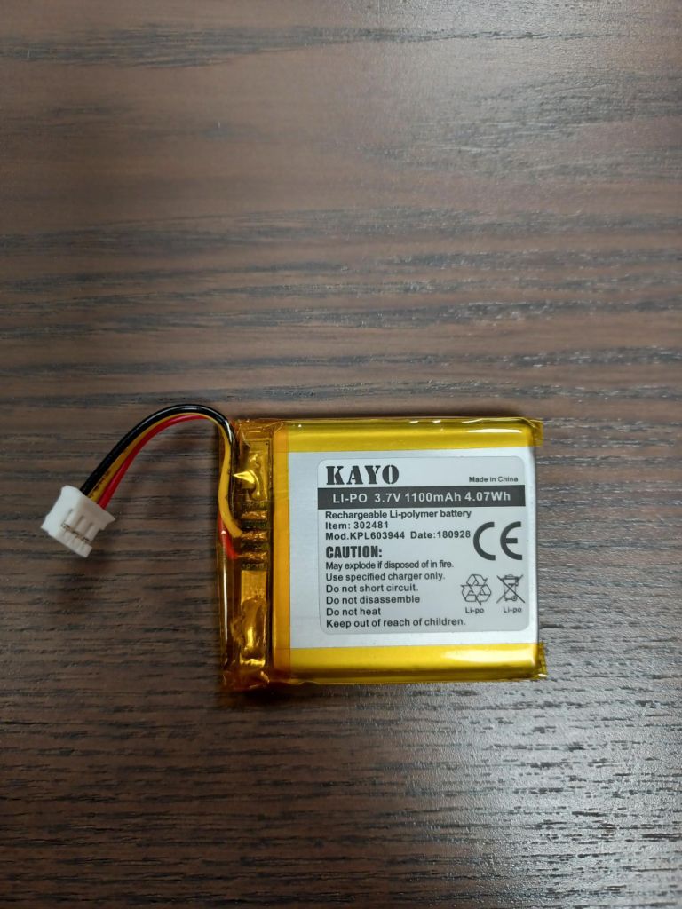 Batteria Ricaricabile Litio Polimeri  603944 3,7V 1100mAh con Molex 51021-03