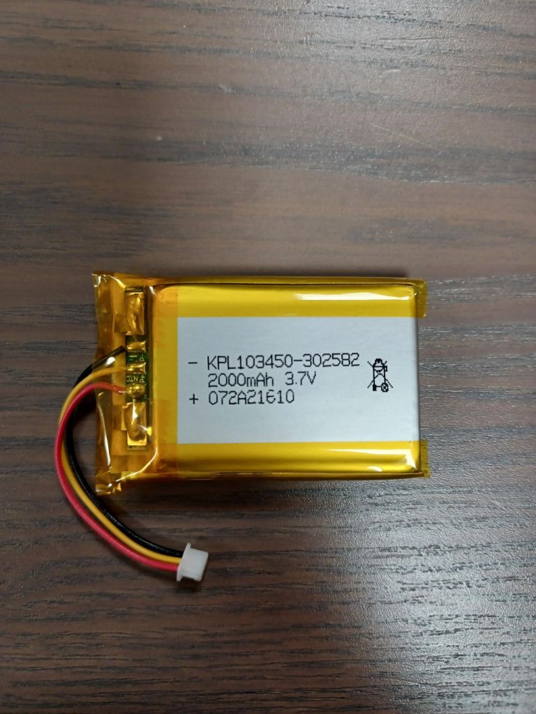 Batteria Litio Polimeri Ricaricabile 103450 3,7V 2000mAh con Molex 51021-03